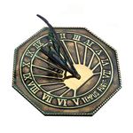 Black Country Metal Works Antique Tempis Fugit Octagonal Garden Sundial - Made From Solid Brass