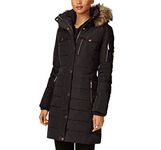 Michael Kors Down Coat with Chest Pockets, Black, Large