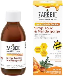 Zarbeil, Sirop Toux & Mal de Gorge (flacon de 150 ml) – Sirop contre la toux avec miel, extrait de feuille de lierre et glycérol – Dispositif médical pour toute la famille, à partir de 2 ans
