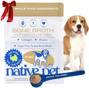 Native Pet Bone Broth for Dogs and Cats - Turkey Bone Broth Powder Dog Food Toppers for Picky Eaters - Provides Extra Nutrition for Joint Strength, Immune Support & Heart Health - 192 Scoops
