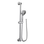 Moen Eco-Performance Chrome Handheld Showerhead with 69-Inch-Long Hose and Featuring 30-Inch Wall-Mounted Slide Bar, Four-Function Hand Shower Offers Personalized Spray, 3667EP