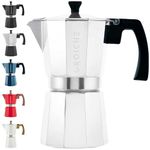 GROSCHE Milano Stovetop Espresso Maker Moka Pot 6 Espresso Cup - 9.3 oz, Silver - Cuban Coffee Maker Stove top Coffee Maker Moka Italian Espresso greca Coffee Maker Brewer Percolator