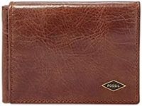 Fossil Men's Ryan Leather RFID-Blocking Execufold Trifold Wallet, Dark Brown