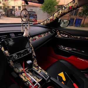 WYSJYBHJ Interior Car Sticker, Car Self-Adhesive Fabric,Bronzing Automotive Interior Sticker,Self-Adhesive Tape with Adhesive,Home Interior Self-Adhesive Fabric,Wind Cloth Sticker