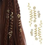 6-Pack Loc Hair Jewelry For Hair Spiral Braid Jewelry Coil Jewelry Headband Ladies and Girls Snake Hair Clips (Gold)