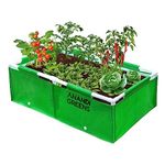 ANANDI GREEN'S Hdpe Uv Protected 360 GSM Green Color Rectangular Plants Grow Bags Suitable for Vegetable Terrace Gardening with PVC Pipe Support (4Lx2Wx1H Fit) Pack 1