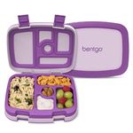 Bentgo® Kids Bento-Style 5-Compartment Lunch Box - Ideal Portion Sizes for Ages 3 to 7 - Leak-Proof, Drop-Proof, Dishwasher Safe, BPA-Free, & Made with Food-Safe Materials (Purple)