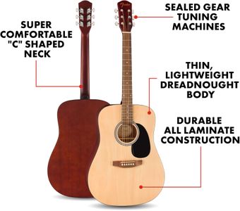 Fender FA-25 Acoustic Guitar – Natural Finish