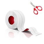 Bath Sealant Strip, Sealant Tape, Bathroom Sealant White Anti Mould Waterproof Self Adhesive Caulk for Shower, Kitchen, Toilet, Wall Corner, Bathtub with Scissor