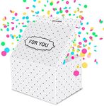 FETTIPOP Gift Box DIY, Gift Box Exploding Confetti (Premium White) 7.1x5.5x4.3 inches, Birthday, Party, Father’s and Mother’s Day, Graduations, Anniversaries, Holidays, Any Occasion