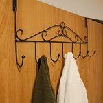 Solitude Over The Door Hook | Cloth Hanger | Without Drill Door Hook | Space Saving Over Door Hook | Coat Scarf Towel Tie Holder (Pack of 1) (Blackcolor) (Pack of 1)