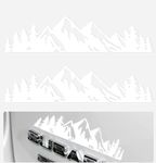 2 Pcs Vinyl Mountain Car Decals Snow Decal Sticker Car Decals Mountain Forest Snow Mountain Tree Stickers for Car, Premium Badge Decals for Car Trunk Tailgate Emblem, SUV, Laptop, Wall(White)