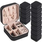 Travel Jewelry Case Bridesmaid Gifts Box,12 Pack Small Jewelry Box Mini Jewelry Organizer,PU Leather Portable Earring Storage Box for Women Girls Bridesmaid Proposal Gifts