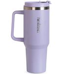 Nestasia GripSip40 Tumbler with Straw & Side Handle 1.2L | Insulated Stainless Steel Sipper Water Bottle for Adults with Dual Flip Opening Sip-Swig Leakproof Lid for Office & Gym (Periwinkle)