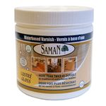 SamaN Interior Water Based Varnish with Aluminum Oxide – Crystal Clear Wood Finish – Gloss Finish 472 ml