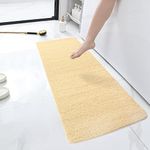 HITSLAM Shower mat Non Slip, 47 x 16 Inch Bathtub Mat Non Slip with Drain, Soft PVC Loofah Shower Bath Mat for Tub, Quick Drying Bathroom Shower Mat, Beige