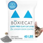 Boxiecat Premium Clumping Clay Cat Litter, Scent Free, 40lbs - Longer Lasting Odor Control - Hard, Non Stick Clumps - Stays Ultra Clean - 99.9% Dust Free