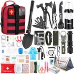 Survival Kit Gift for Men Women Teens 252 Pieces Survival Gear and Equipment Mini First Aid Kit for Car, Home, Emergency Kit with Molle System for
