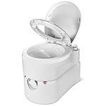 YITAHOME Portable Toilet Integrated 6.3 Gallon, Camping RV Toilet with Level indicator, T-type Water Outlets, Anti-Leak Handle Pump, Rotating Spout, for Camping, Travel, Boating, Hiking, Trips