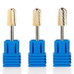 Safety Nail Drill Bit Set - Nail Drill Bits for Acrylic Nails Professional Nail Drill Bits Remove Gel Safety Bits Set Medium Fine Coarse Drill Bit 3/32 Inch (3Pcs Carbide Bit for Nail Drill)