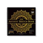 Zen Sangam Express your Mind Zen Sangam Artists’ - Square Spiral Sketchpad Drawing Notebook - 150 GSM - Ultra Smooth Surface - 50 Sheets (100 Pages) - Size (10.5cmx10.5cm) - Wiro Sketchbook.