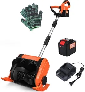 Snow Shovel for Driveway, 21V 8.0Ah Cordless Snow Blower with Battery and Charger, Adjustable Telescopic Pole/Handle/Deflector, 23 ft Throwing Distance Electric Snow Thrower