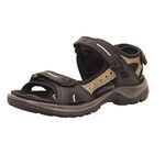 ECCO Shoes Women's Yucatan Sandal, Black/Mole/Black, 39 EU/ 8-8.5 M US