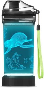 YuanDian Sea Turtle Gifts, Light Up Kids Water Bottle with Ocean Animal Pattern- 14 OZ BPA Free - Cool Drinking Cups Gift for School Boy Girl Child Ocean World Lovers