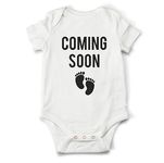 Bee! Pregnancy Announcement Gift: Contains a baby announcement bodysuit, greeting card, tissue paper, all neatly packaged in a gift box, ready for gifting, White, 0-3 months