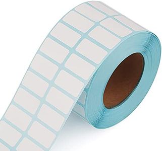 KINBOM 1 Roll / 3000pcs 0.8x0.4inch Small Rectangle Label Stickers, Self-Adhesive Writable Removable Blank Labels for Containers Baskets Jars Bottles Storage Bins or Office Supplies (White)