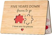 5th Anniversary Card, 5th Wedding Anniversary Card for Wife Husband - Bamboo Card, 5 Year Anniversary Card Gifts, 5th Wedding Anniversary Ideas Gifts for Couple, Her, Him, Boyfriend, Girlfriend