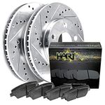 Fits 2009-2011 Hyundai Genesis Front Drill Slot Brake Rotors+Ceramic Pads