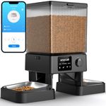 oneisall 5L Automatic Cat Feeder with App Control, 5G /2.4G WiFi Auto Cat Feeder for 2 Cats, 10s Voice Recordings Food Shortage Alert