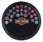 Harley-Davidson Trademark Bar & Shield Round Poker Chip Frame - Holds 47 Chips