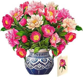 Freshcut Paper Grande Peony Paradise 19 Inch Life-Sized 3D Pop Up Card – Birthday, Mothers Day, Thank You, Gifts for Mom and Her – Includes Notecard and Envelope