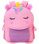 Toyshine Fun Animals Unicorn Backpacks for Kids Girls Boys Cute Toddler Backpack Preschool Nursery Travel Bag - Mini Size - Pink