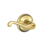 Schlage F51A FLA 505 Flair Keyed Entry Lever, Bright Brass by Schlage Lock Company