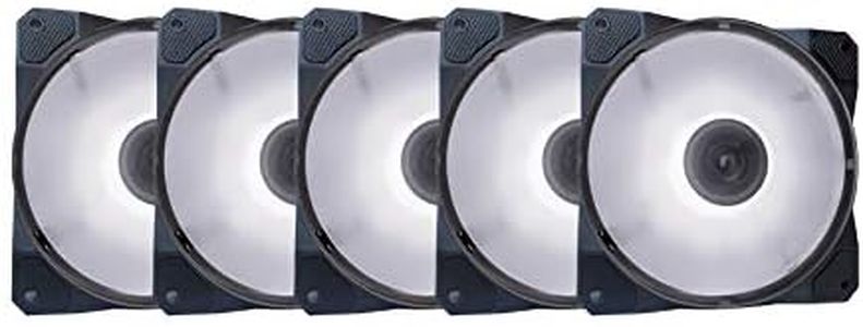 Apevia CO512L-WH Cosmos 120mm White LED Ultra Silent Case Fan w/ 16 LEDs & Anti-Vibration Rubber Pads (5 Pk)