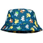 Pokemon Bucket Hat for Boys Age 5-12 Summer Hat for Kids Lightweight Breathable Sun Hat Gift for Boys Dark Blue