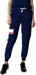 Members Only Women's Valencia Jogger Scrub Pant with Rib Bottom Leg - Tall (Navy, Small)