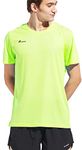 TLRUN Men's Ultra Lightweight Running Shirts, Dry Fit Marathon Top Tee, Cool Short Sleeve Athletic T-Shirts(Small, Yellow)