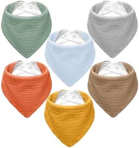 NISXABEBE Muslin Baby Bibs,Baby Bandana Drool Bibs 100% Cotton for Baby Boy Girl,Solid Colors Bib for Drooling Teething 6 Pack(Unisex)