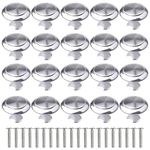 20Pcs Kitchen Door Knobs Cupboard Knobs Silver Cupboard Handles Chrome Knobs Cabinet Knobs Mushroom Drawer Knobs Round Pull Handles Cupboard Handles Door Handle Knobs for Furniture Wardrobes Bathroom