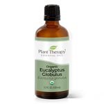 Plant Therapy USDA Certified Organic Eucalyptus Essential Oil. 100% Pure, Undiluted, Therapeutic Grade. 100 mL (3.3 Ounce).