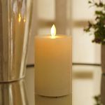 Pure Home + Living White Natural LED Flickering Flameless Candle | Large | Battery Operated | Flameless (Size7.5x11cm)