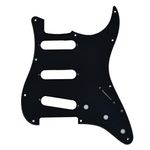 Dopro Vintage 62 Strat ST SSS Single Coil Pickups Guitar Pickguard Scratch Plate with Screws for American Fender 62 Stratocaster 11 Hole Black 1 Ply