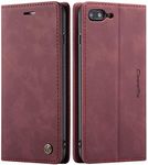 iPhone 8 Plus Wallet Case iPhone 7 Plus Leather Case, SINIANL Folio Case with Kickstand Credit Card Holder Magnetic Closure Folding Flip Book Cover Case for iPhone 7 Plus iPhone 8 Plus - Wine Red