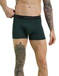 DAMENSCH Mens Premium Cotton Solid Trunks ReFRSH Single of Peppermint Powered-Pack of 1-Pine Green-X-Large