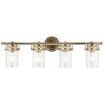 Kichler Brinley 4 Light Vanity Light with Clear Glass in Champagne Bronze, (32.5" W x 10.25" H), 45690CPZ