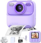 masterbee Kid Camera Instant Print Photo, Birthday Gifts for Girls and Boys, Kids Digital Camera Toys, 1080P HD Video, 3 4 5 6 7 8 9 10 11 12 Year Old Boy Gifts/Girl Gifts Purple